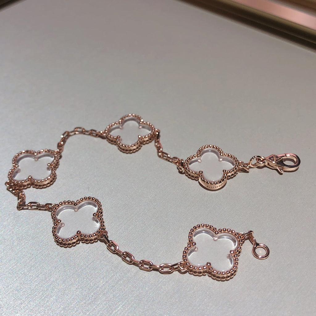 [Loco]New CLOVER 5 MOTIF ROCK CRYSTAL BRACELET