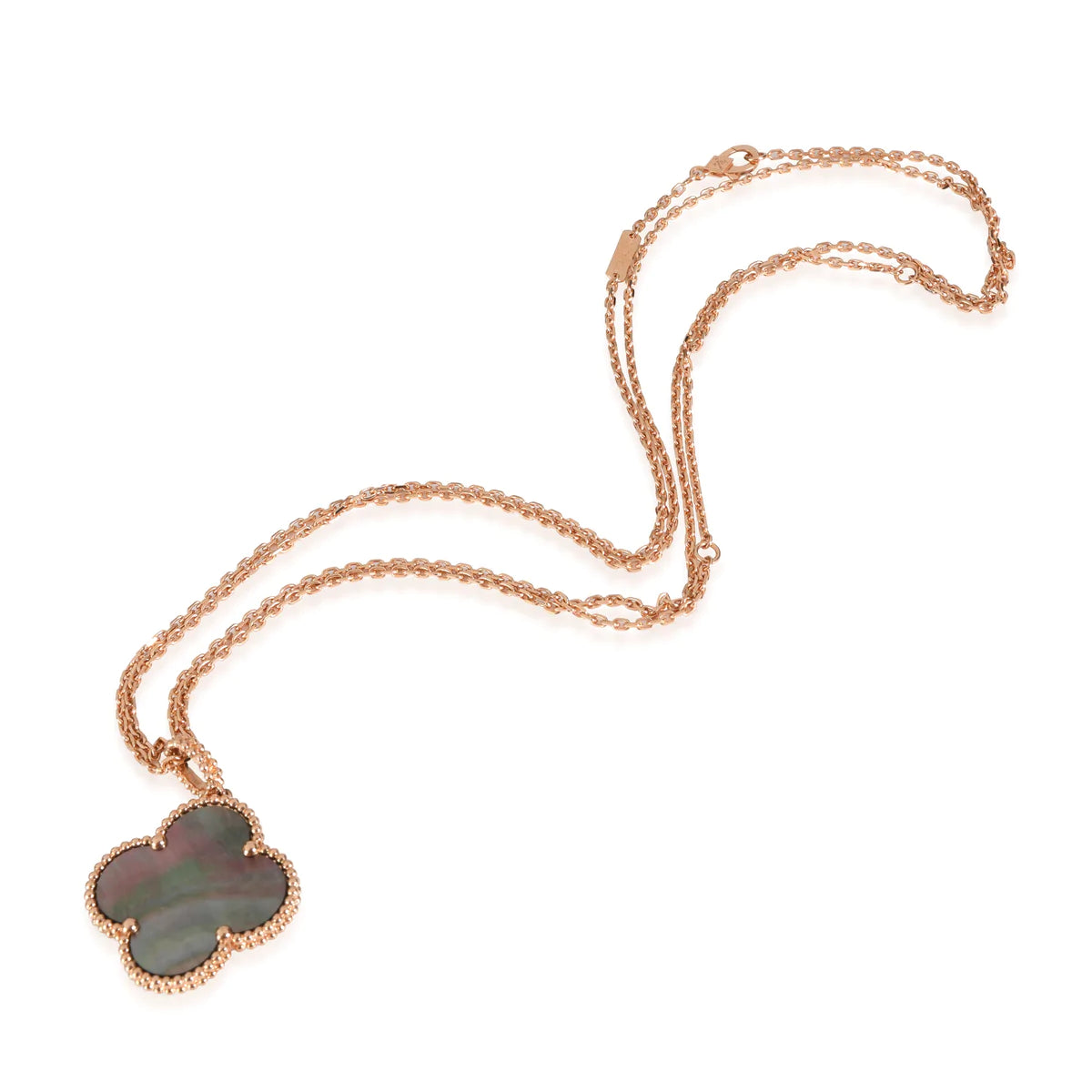¡®Loco¡¯CLOVER 25MM GOLD DARK MOP BIG CLOVER NECKLACE