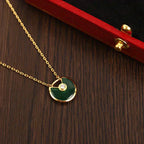 ¡®Loco¡¯AMULETTE GOLD MALACHITE NECKLACE