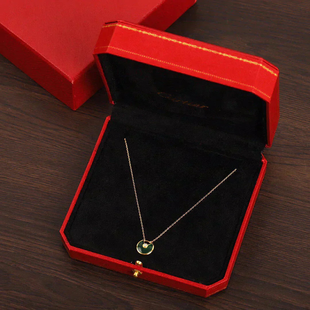 ¡®Loco¡¯AMULETTE GOLD MALACHITE NECKLACE
