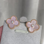 ¡®Loco¡¯CLOVER MEDIUM 1 MOTIFS  PINK MOP DIAMOND EARRINGS