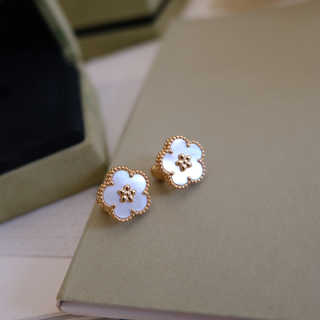 ¡®Loco¡¯LUCKY PINK GOLD WHITE MOP EARRINGS