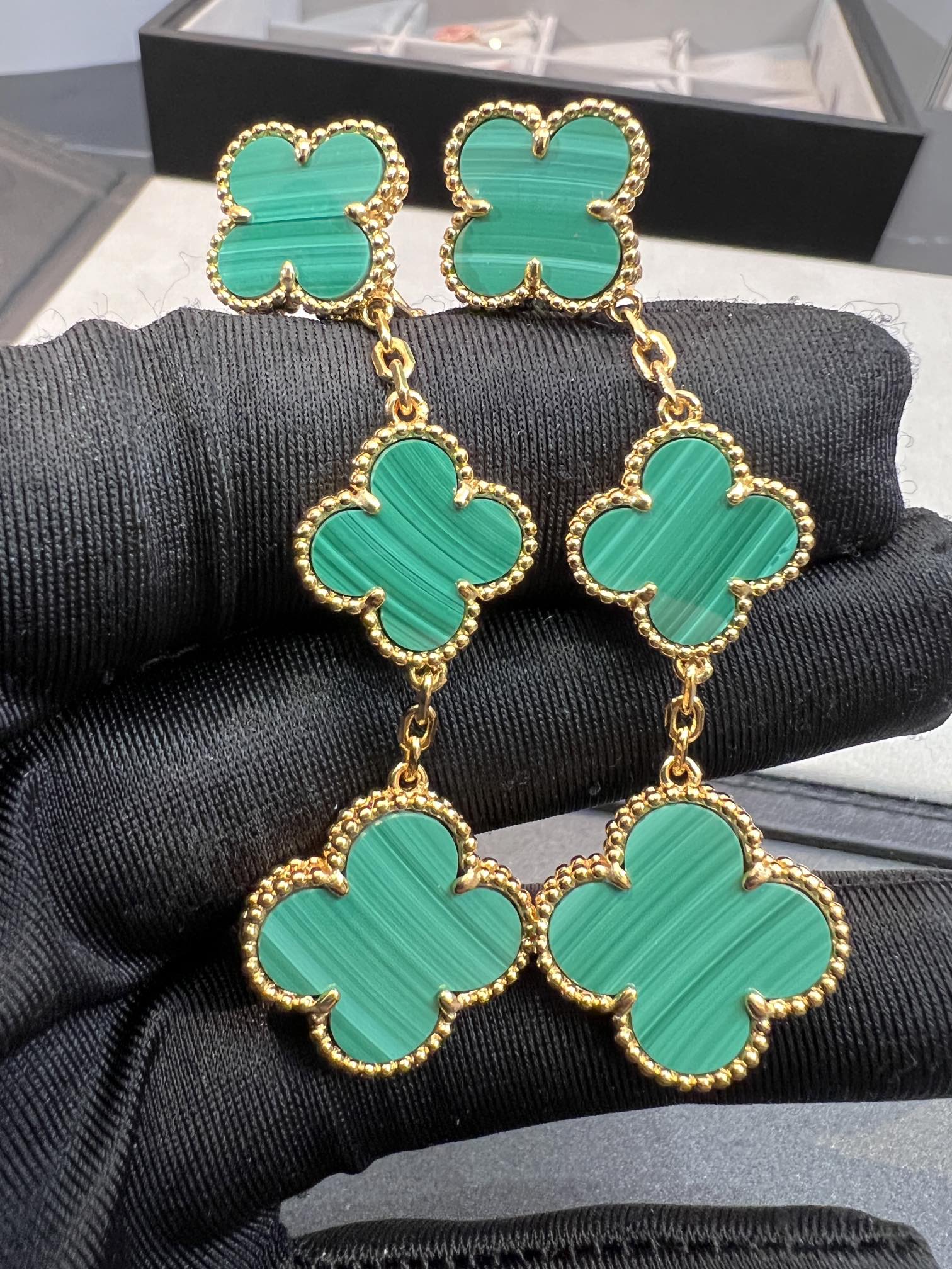 ¡®Loco¡¯CLOVER MALACHITE 3 MOTIFS GOLD