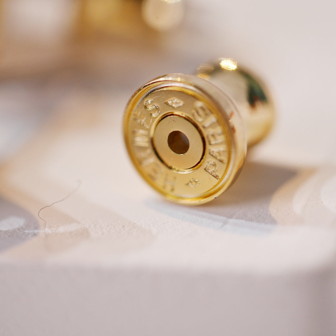 ¡®Loco¡¯MINI POP H GOLD EARRINGS GREY