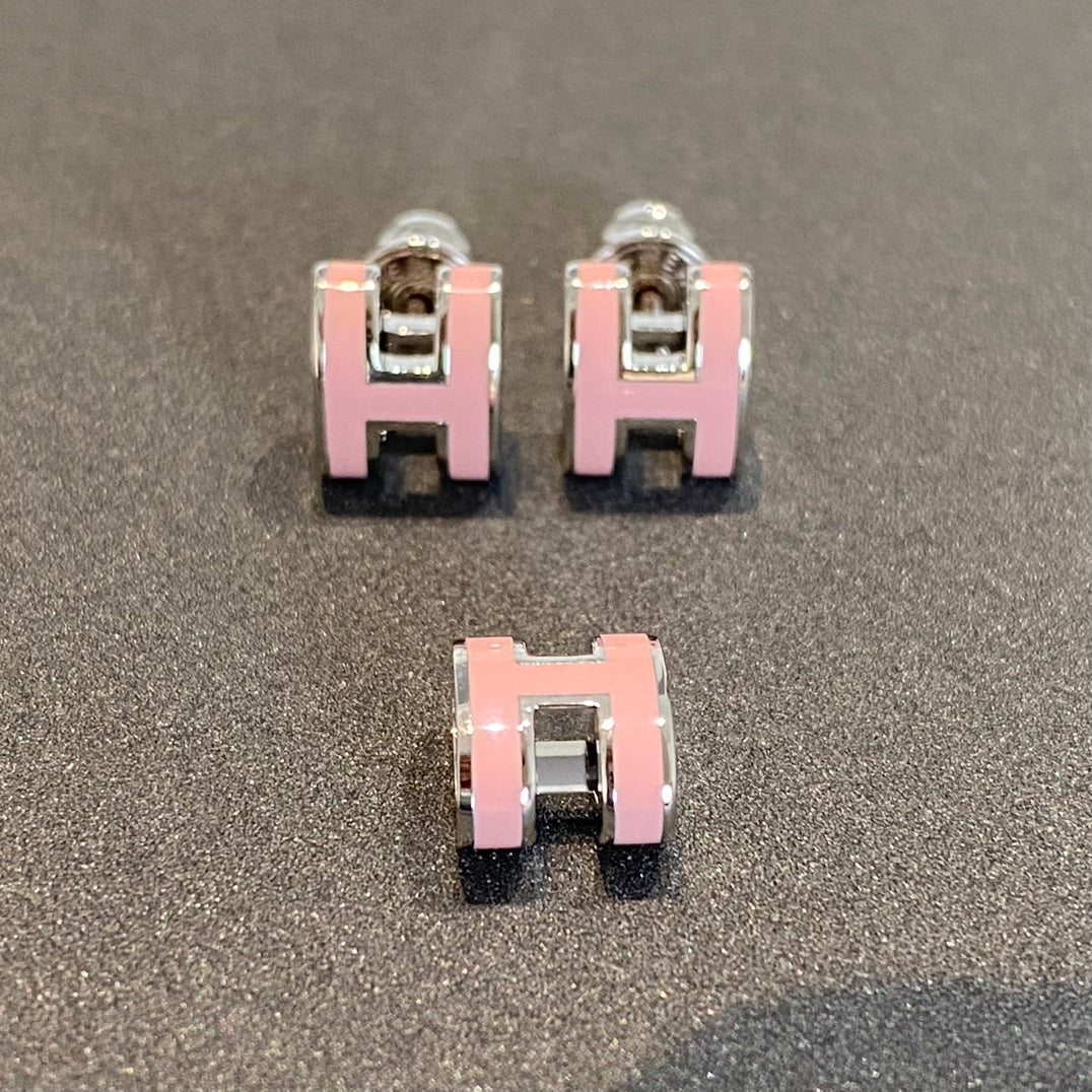 ¡®Loco¡¯MINI POP H SILVER EARRINGS PINK