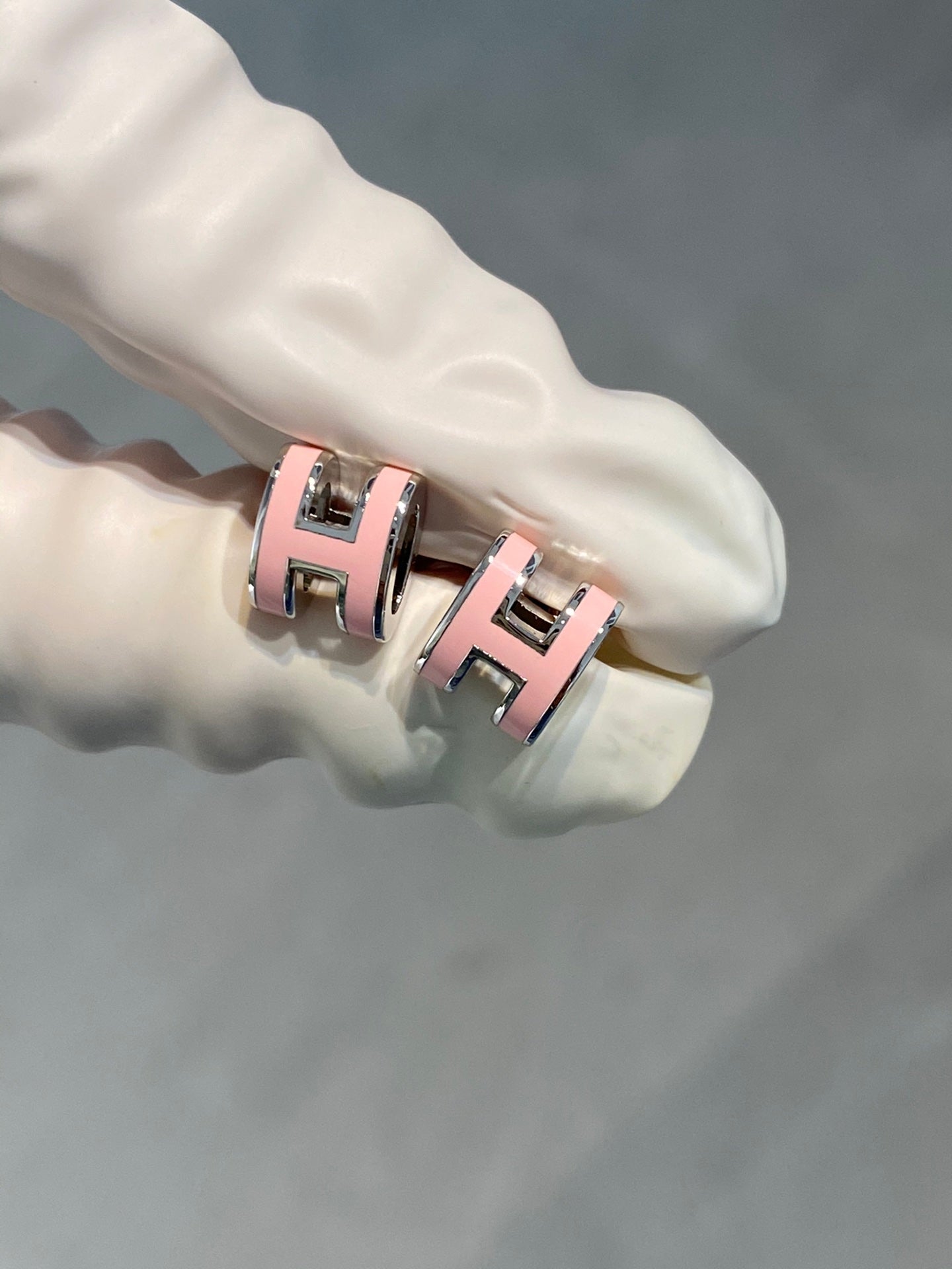 ¡®Loco¡¯MINI POP H SILVER EARRINGS PINK