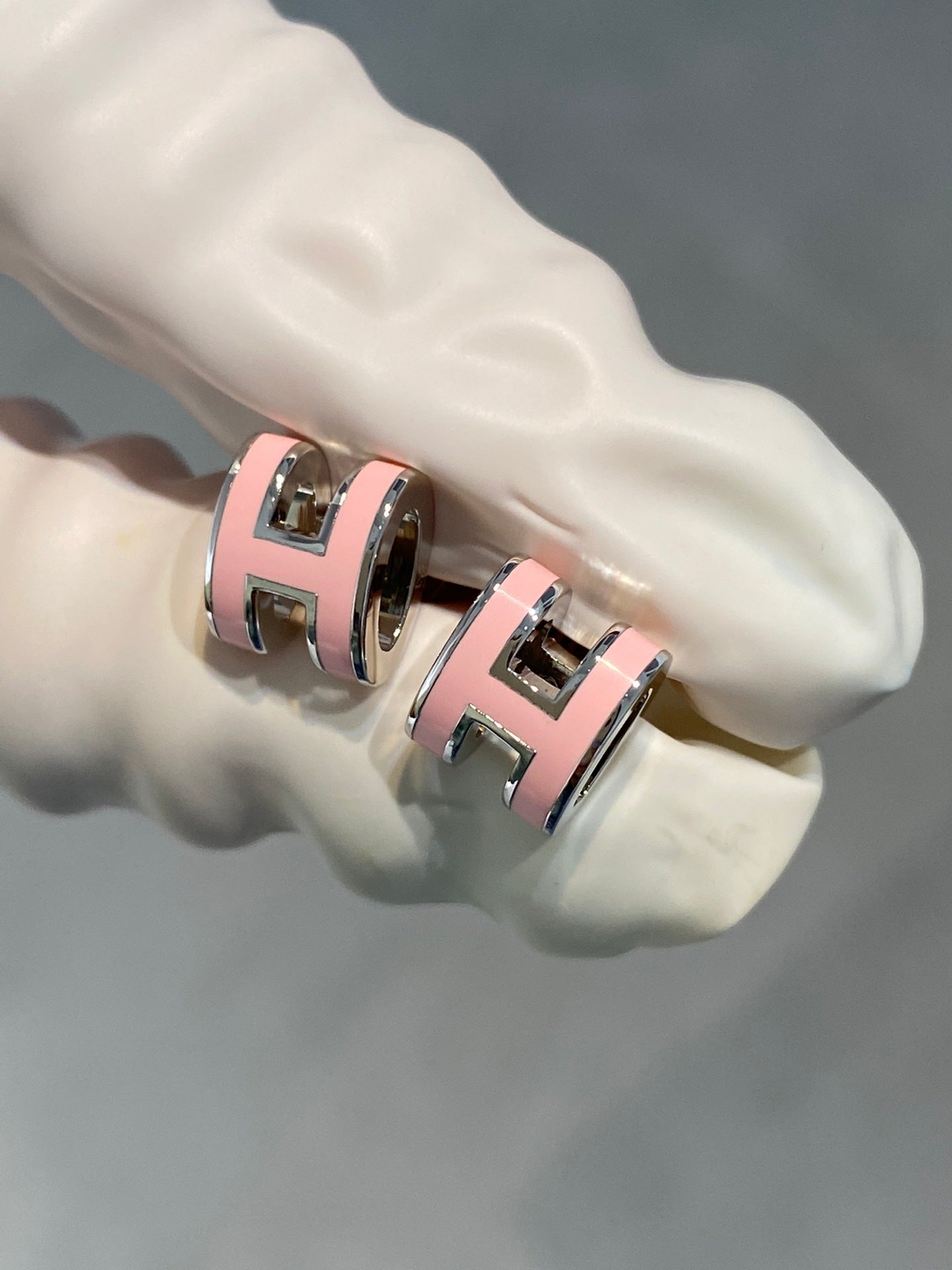 ¡®Loco¡¯MINI POP H SILVER EARRINGS PINK