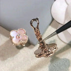 ¡®Loco¡¯CLOVER MEDIUM 1 MOTIFS  PINK MOP DIAMOND EARRINGS