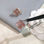 ¡®Loco¡¯CLOVER MEDIUM 1 MOTIFS  PINK MOP DIAMOND EARRINGS
