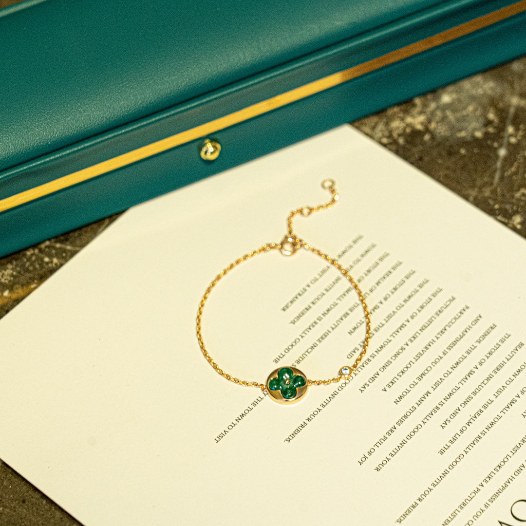 ¡®Loco¡¯SUN MALACHITE 1 DIAMOND PINK GOLD BRACELET