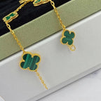 ¡®Loco¡¯MAGIC CLOVER MALACHITE GOLD BRACELET 5 MOTIFS