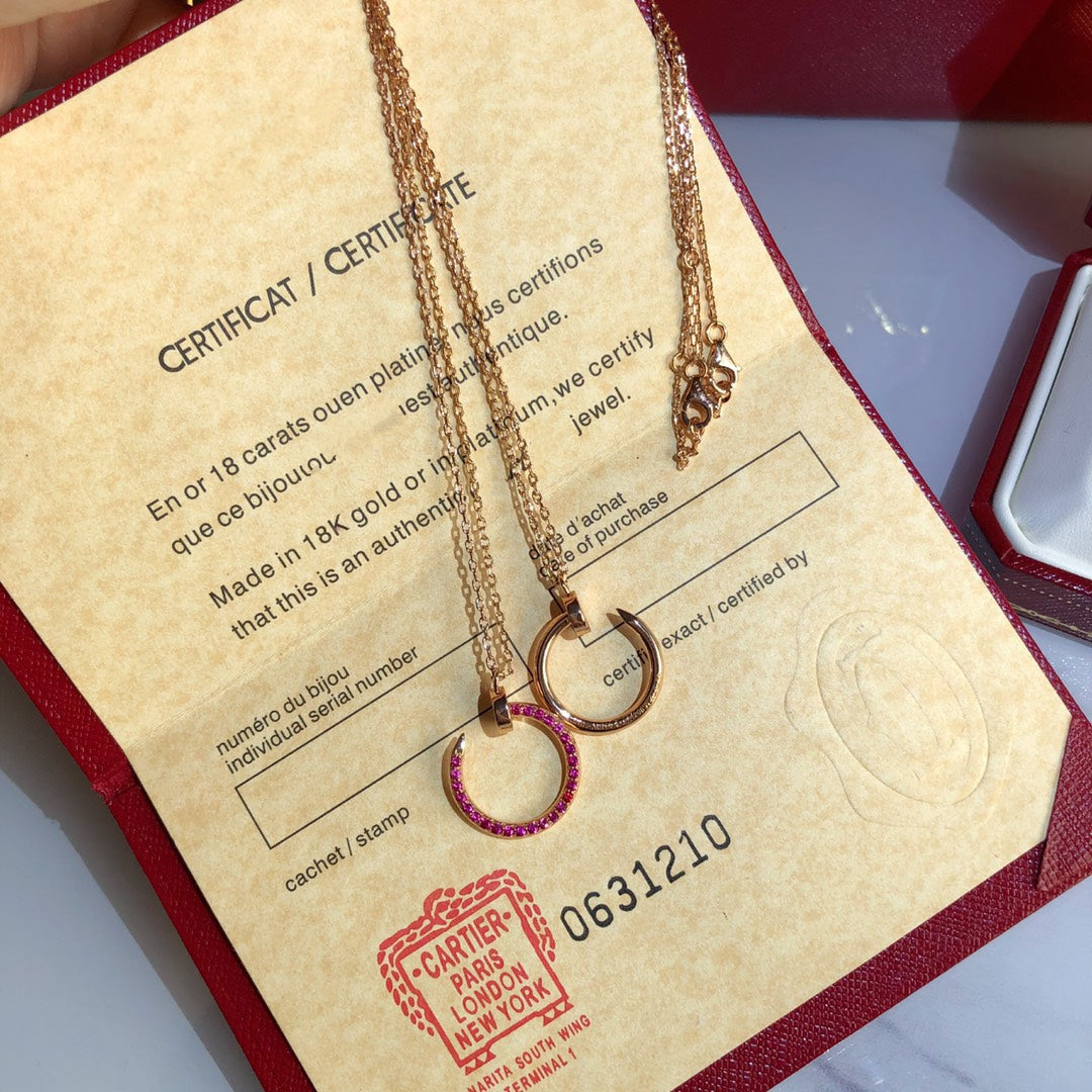 ¡®Loco¡¯JUSTE NECKLACE GOLD RED DIAMONDS