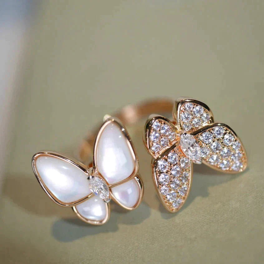 ¡®Loco¡¯TWIN BUTTERFLY DIAMOND MOP RING