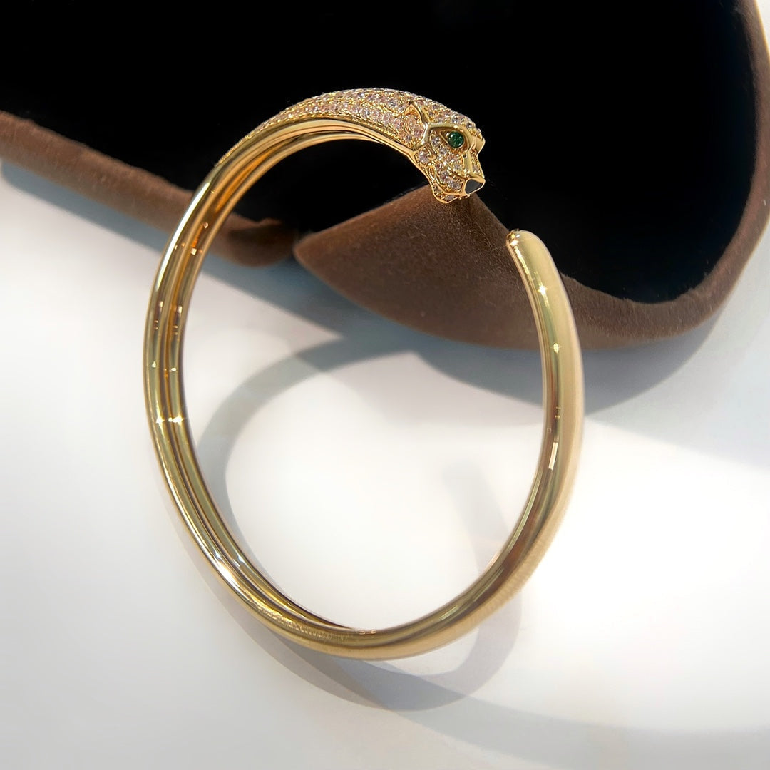 ¡®Loco¡¯PANTHERE GOLD DIAMOND OPEN BRACELET