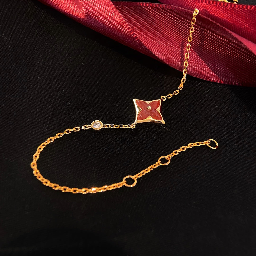 ¡®Loco¡¯COLOR STAR CARNELIAN PINK GOLD DIAMOND BRACELET