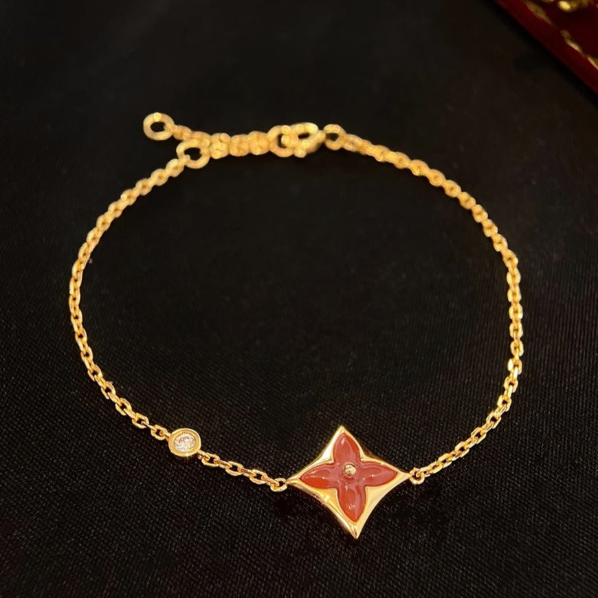 ¡®Loco¡¯COLOR STAR CARNELIAN PINK GOLD DIAMOND BRACELET