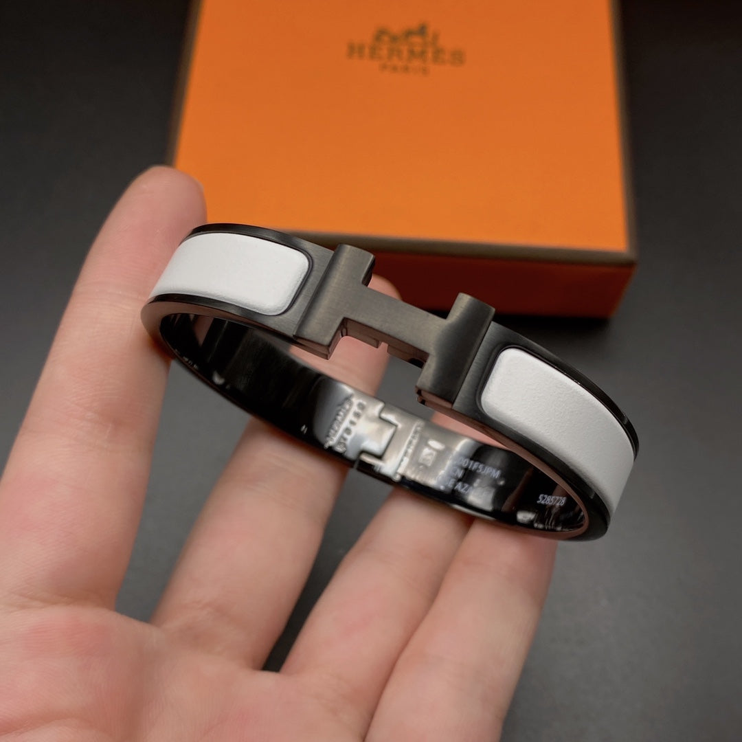 ¡®Loco¡¯H BRACELET 12MM BLACK WHITE CERAMIC
