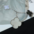 ¡®Loco¡¯CLOVER BRACELET 5 MOTIFS MOP CHALCEDONY SILVER