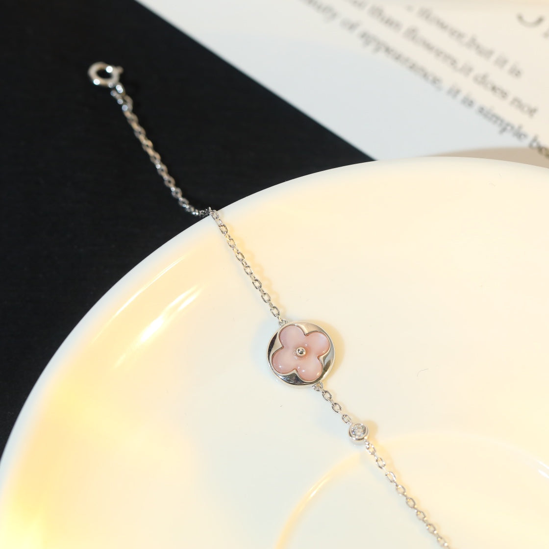 ¡®Loco¡¯SUN MOTIF PINK MOP SILVER BRACELET