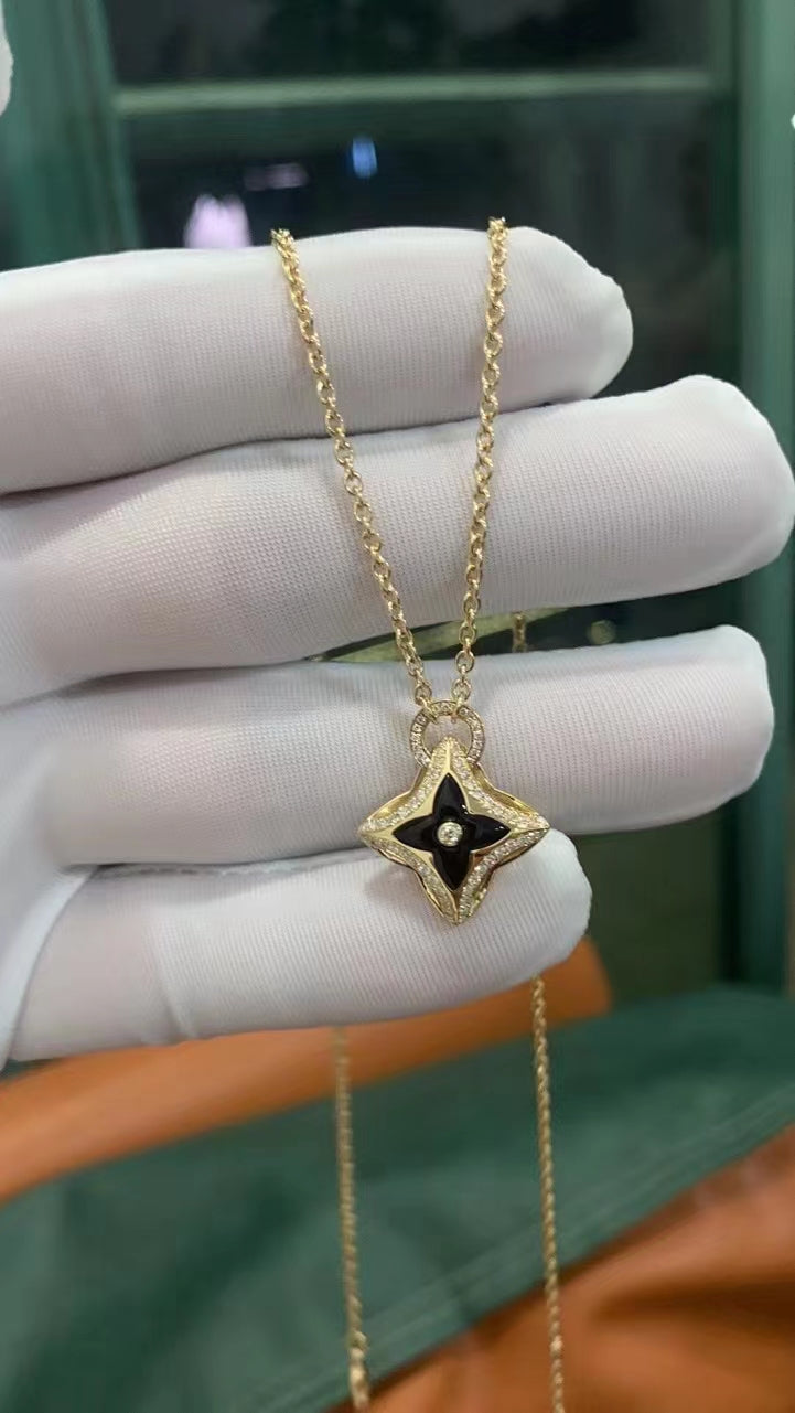 ¡®Loco¡¯STAR PEDANT PINK GOLD DIAMOND NECKLACE