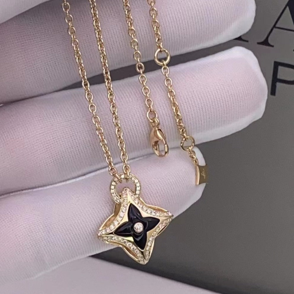¡®Loco¡¯STAR PEDANT PINK GOLD DIAMOND NECKLACE