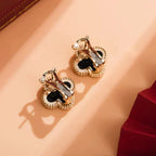 ¡®Loco¡¯CLOVER MEDIUM 1 MOTIFS  ONYX STUD EARRINGS