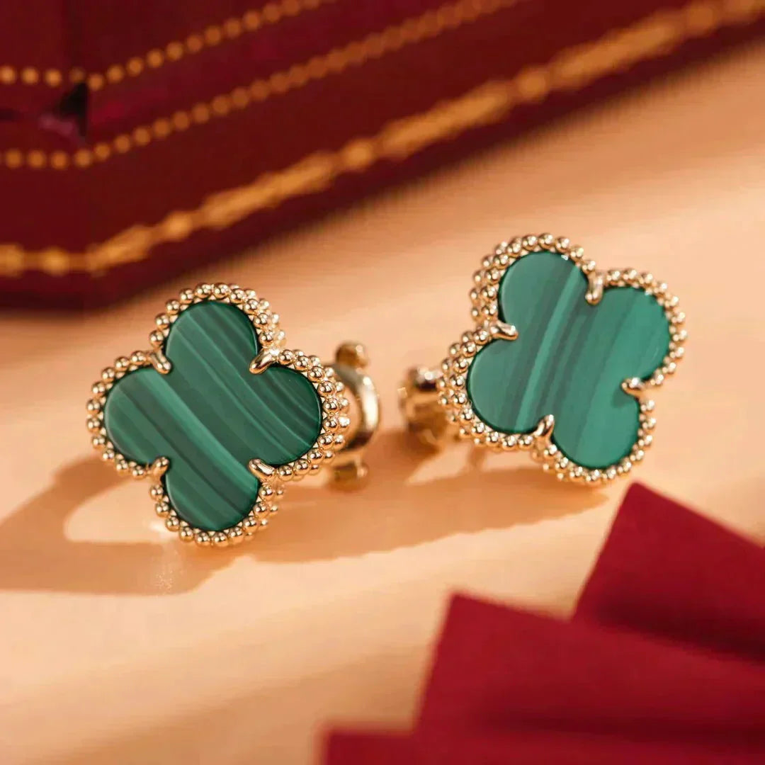¡®Loco¡¯CLOVER MEDIUM 1 MOTIFS MALACHITE  EARRINGS