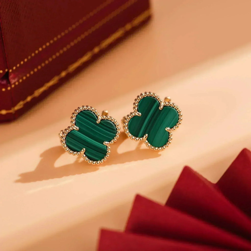 ¡®Loco¡¯CLOVER MEDIUM 1 MOTIFS MALACHITE  EARRINGS