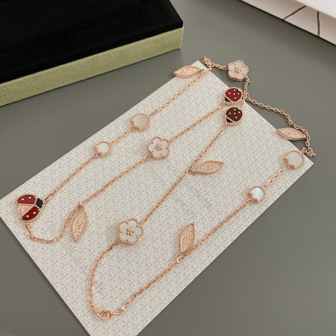 ¡®Loco¡¯LUCKY SPRING 15 MOTIFS ROSE GOLD NECKLACE