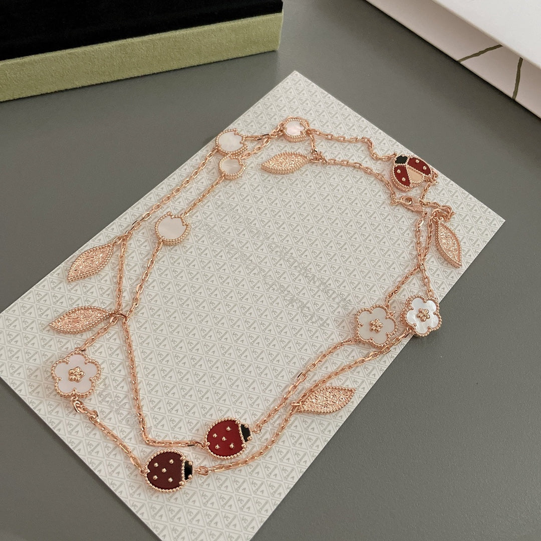 ¡®Loco¡¯LUCKY SPRING 15 MOTIFS ROSE GOLD NECKLACE