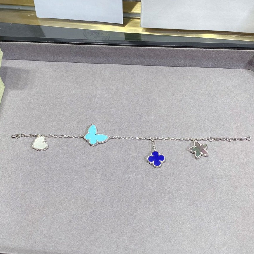 ¡®Loco¡¯LUCKY SPRING SILVER BRACELET 4 MOTIF