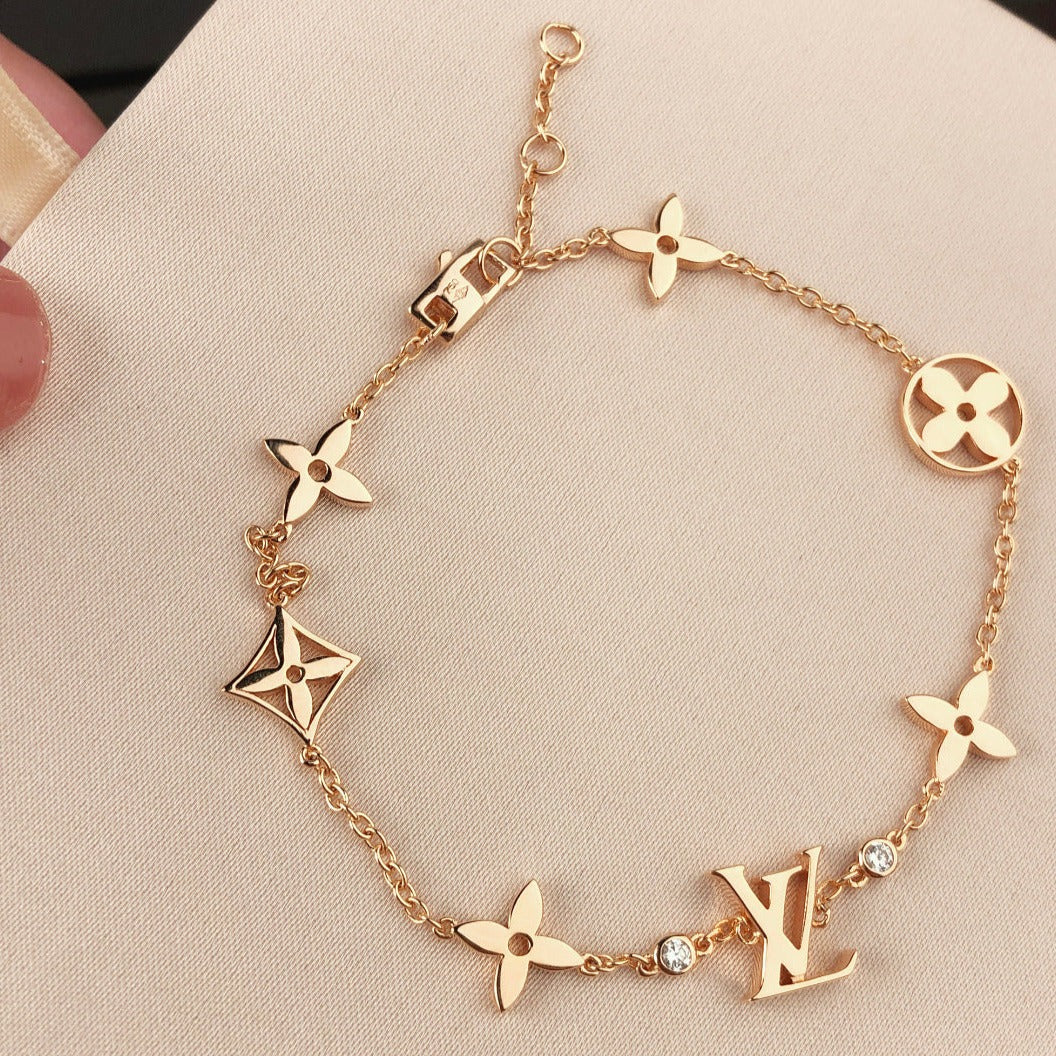 ¡®Loco¡¯STAR AND SUN 7 MOTIFS GOLD BRACELET