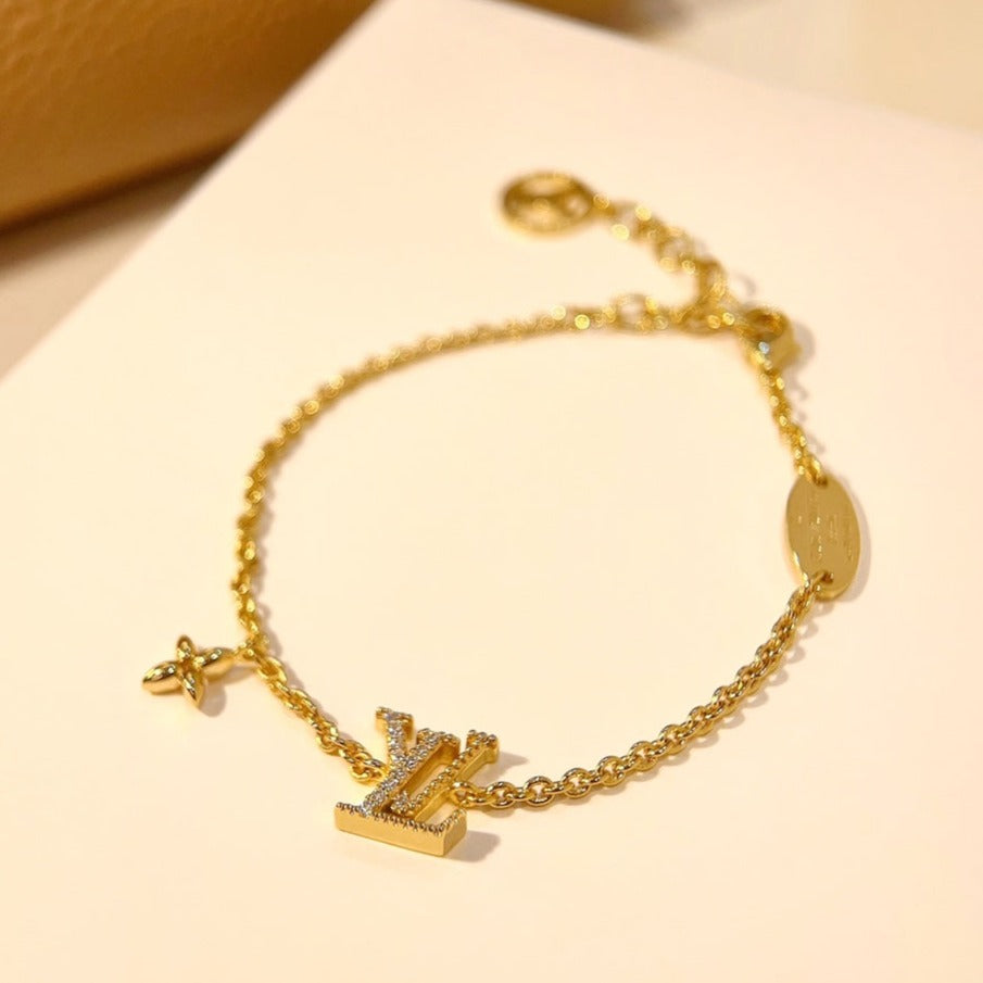 ¡®Loco¡¯LOGO STAR MOTIF GOLD BRACELET
