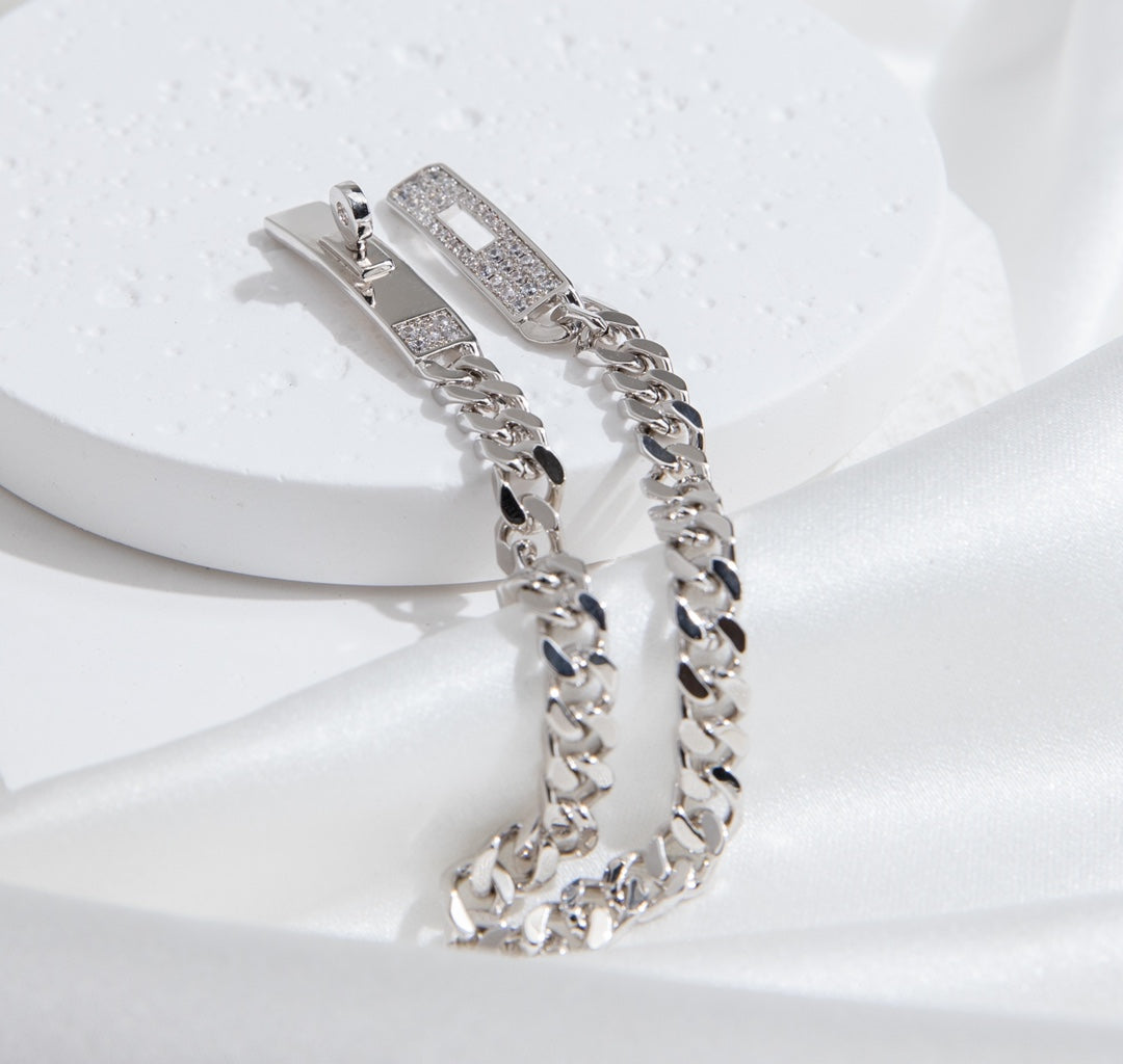 ¡®Loco¡¯KELLY CHAIN SILVER DIAMOND BRACELET