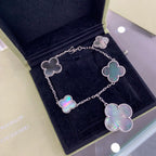 ¡®Loco¡¯CLOVER 5 MOTIFS SIVLER DARK MOP BRACELET