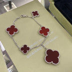 ¡®Loco¡¯CLOVER 5 MOTIFS SIVLER CARNELIAN BRACELET