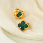 ¡®Loco¡¯CLOVER MEDIUM 1 MOTIFS MALACHITE  EARRINGS