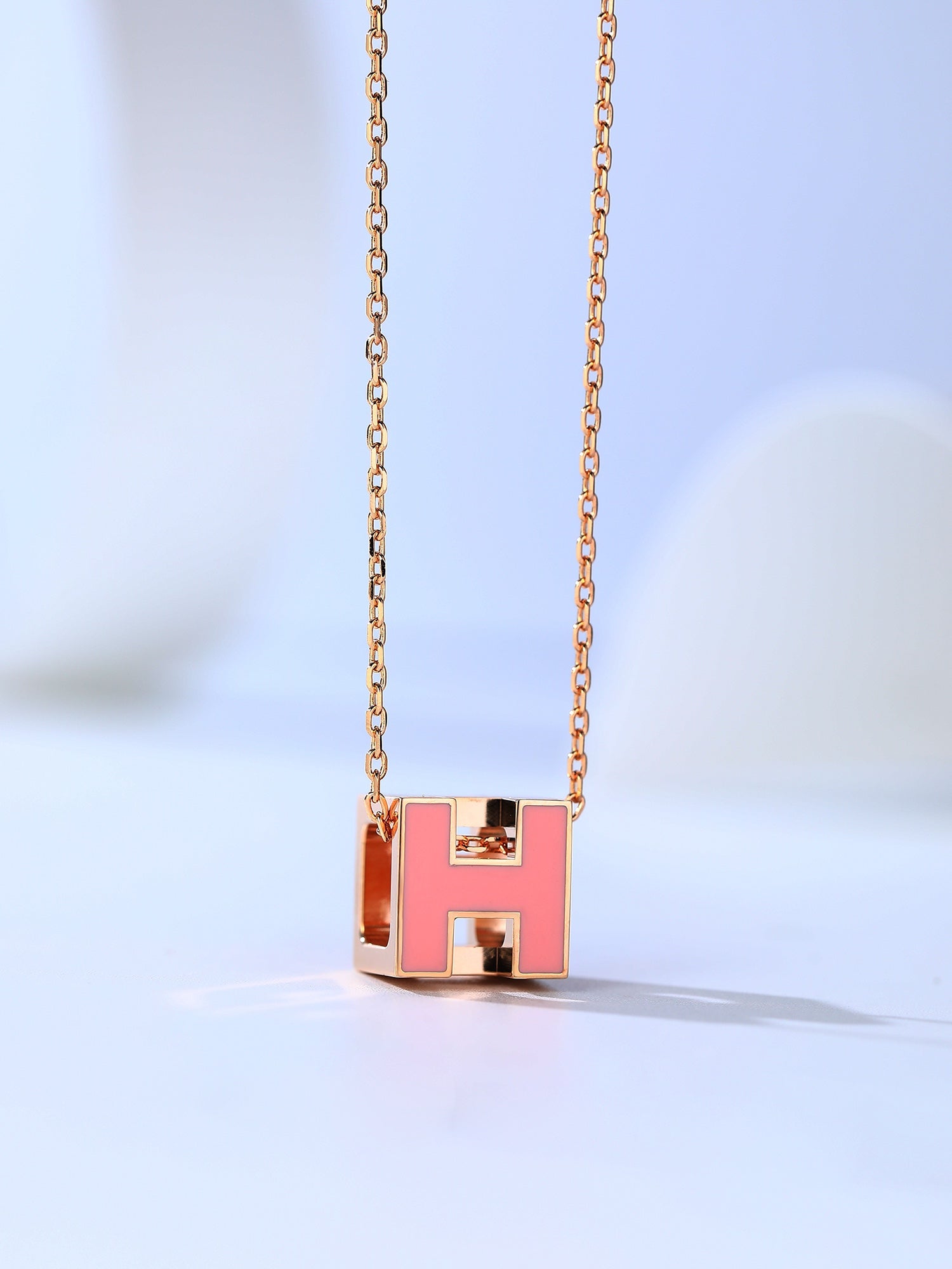 ¡®Loco¡¯H CAGE PINK GOLD NECKLACE
