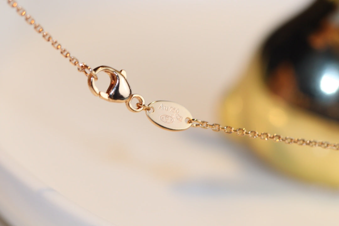 ¡®Loco¡¯JEUX MALACHITE 1 DIAMOND PINK GOLD NECKLACE