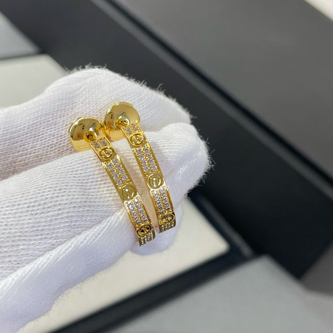 ¡®Loco¡¯LOVE DIAMOND GOLD HOOP EARRINGS