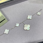 ¡®Loco¡¯CLOVER 5 MOTIF WHITE MOP SILVER BRACELET