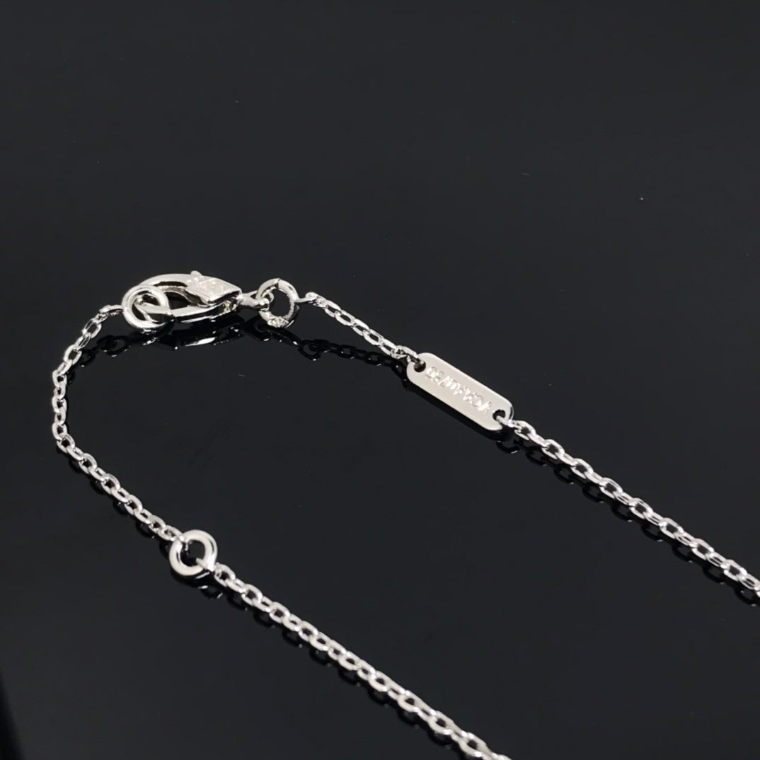 ¡®Loco¡¯CLOVER PIETERSITE SILVER LONG NECKLACE