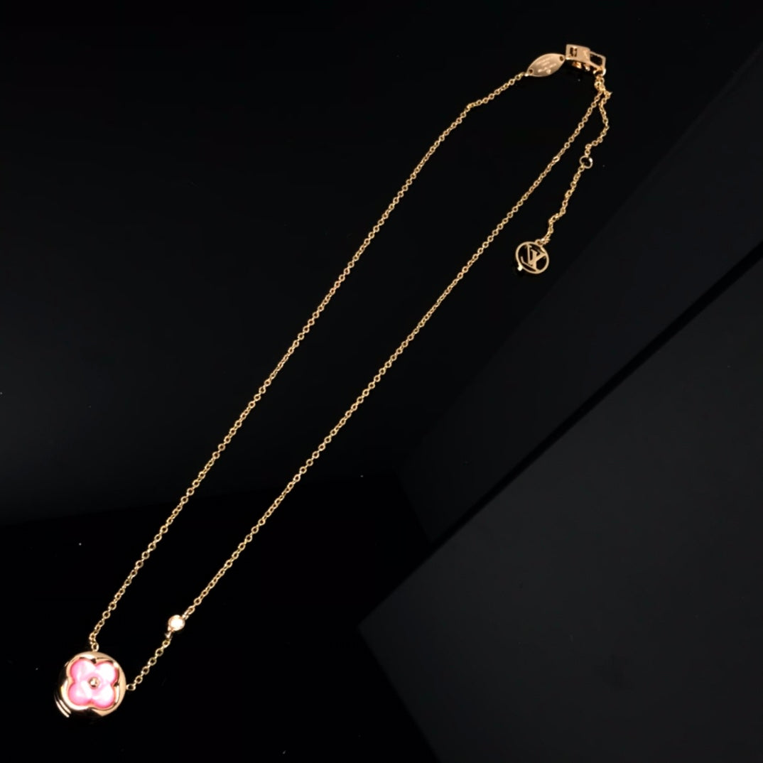 ¡®Loco¡¯COLOR BLOSSOM PINK MOP SUN GOLD NECKLACE
