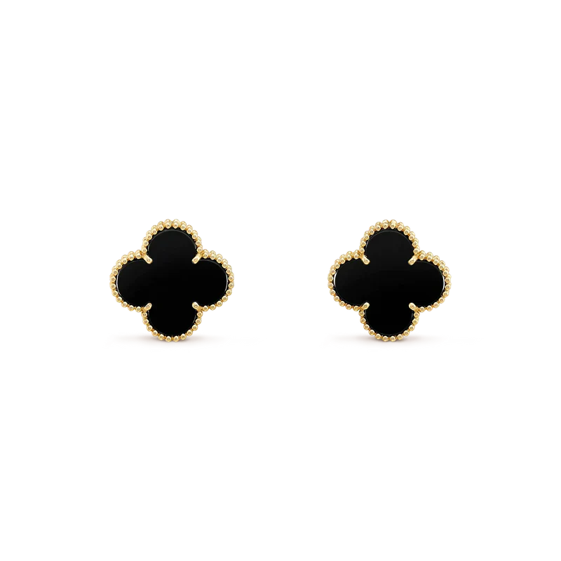 ¡®Loco¡¯CLOVER MEDIUM 1 MOTIFS  ONYX STUD EARRINGS