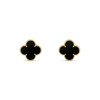 ¡®Loco¡¯CLOVER MEDIUM 1 MOTIFS  ONYX STUD EARRINGS