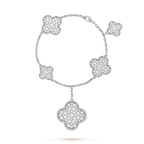 ¡®Loco¡¯CLOVER 6 MOTIFS SILVER DIAMOND BRACELET
