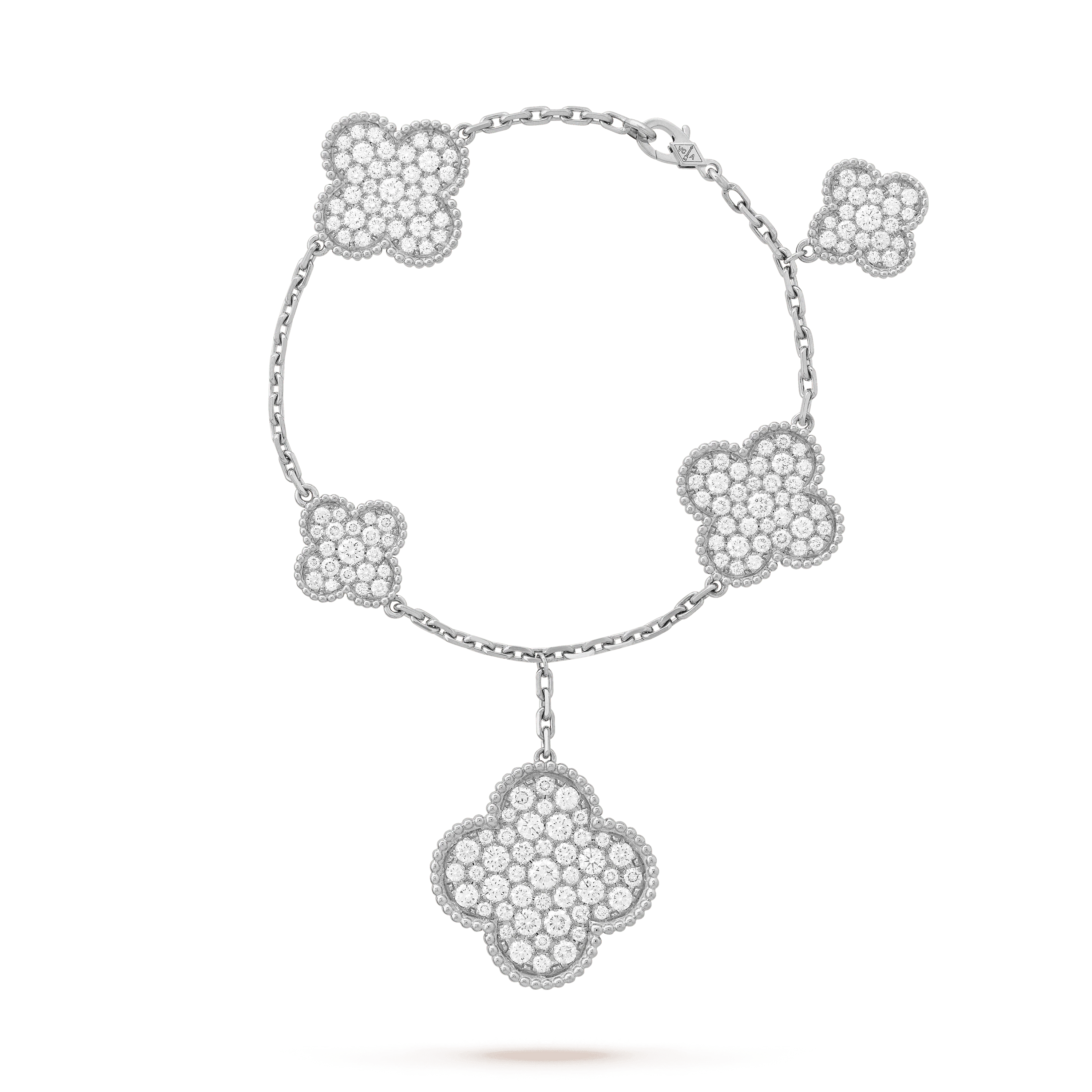 ¡®Loco¡¯CLOVER 6 MOTIFS SILVER DIAMOND BRACELET