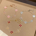 ¡®Loco¡¯CLOVER 5 MOTIF PINK BLUE RED WHITE BRACELET