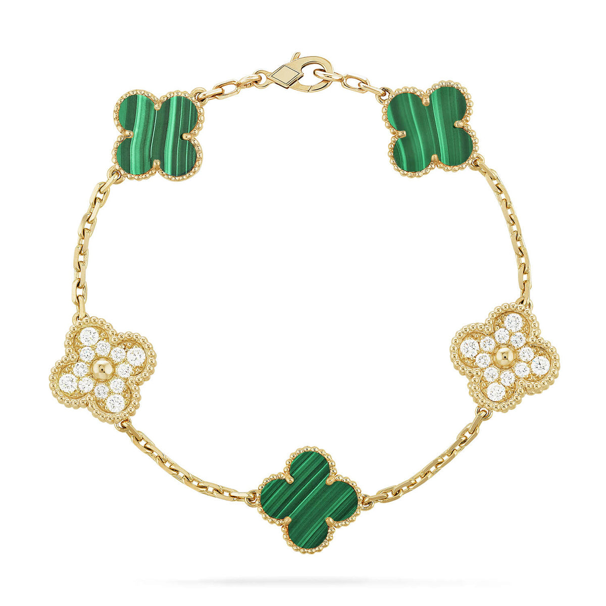 [Loco]New  CLOVER 5 MOTIF MALACHITE BRACELET COLLECTION
