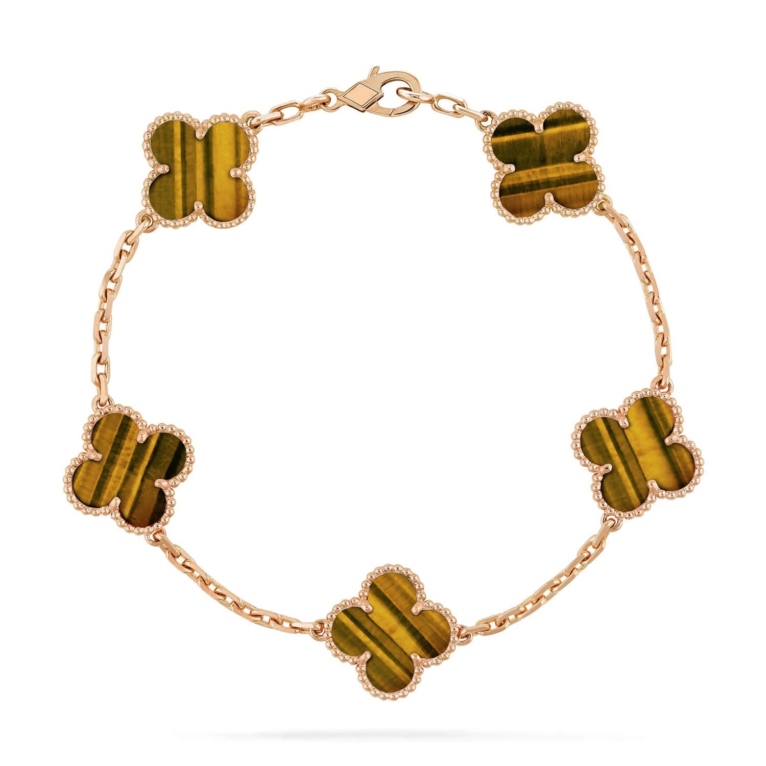 [Loco]New  CLOVER 5 MOTIFS TIGER EYE BRACELET COLLECTION